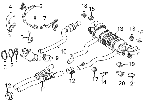 2021 BMW M760i xDrive Exhaust Components Diagram