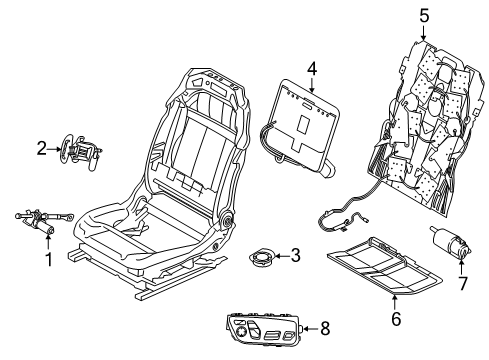 2021 BMW 750i xDrive Front Seat Components Diagram