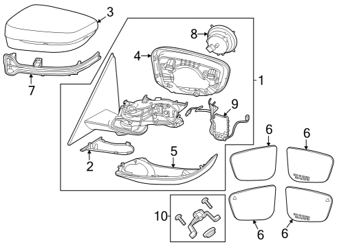 2023 BMW 230i Outside Mirrors Diagram 2