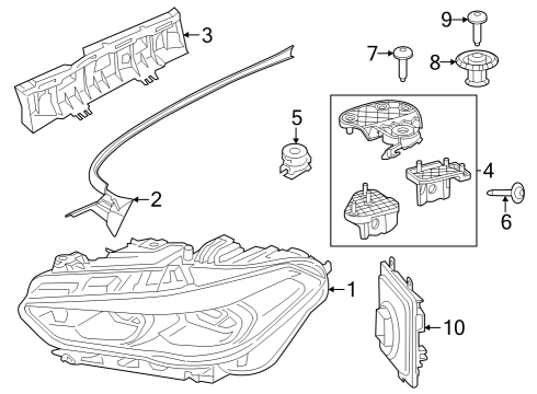 2022 BMW iX CONTROL UNIT FOR FRONT LIGHT Diagram for 63115A410C5