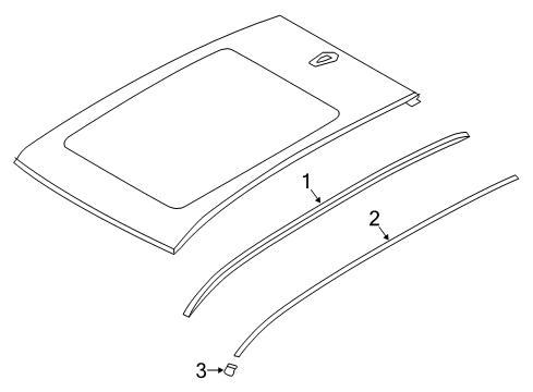 2024 BMW X1 Exterior Trim - Roof Diagram