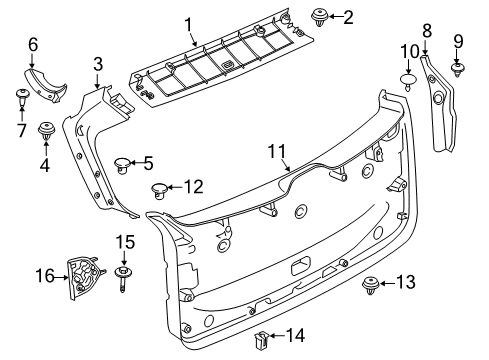 2023 BMW X3 M Interior Trim - Lift Gate Diagram