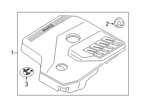 2021 BMW 530e Engine Appearance Cover Diagram 2