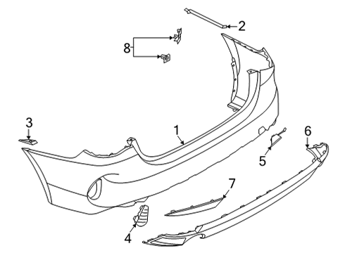 2024 BMW 430i Bumper & Components - Rear Diagram 1