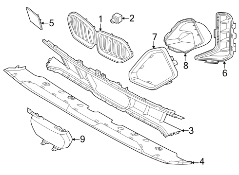 2024 BMW X6 M Grille & Components Diagram 2