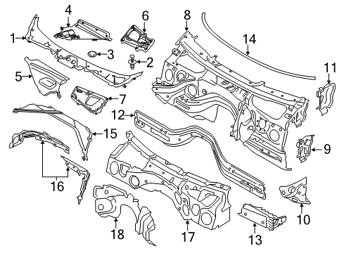 2021 BMW 230i Cowl Diagram