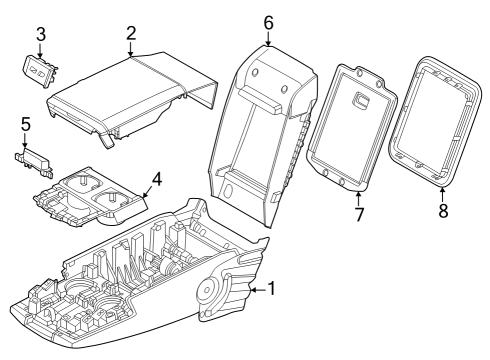 2024 BMW 760i xDrive Rear Seat Components Diagram 2