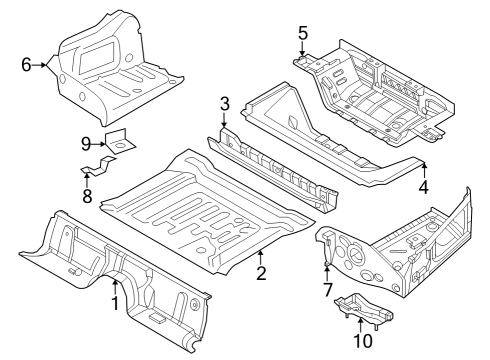 2023 BMW i7 Rear Floor & Rails Diagram