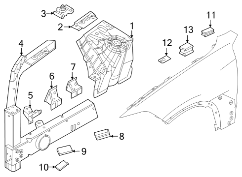 2024 BMW iX Structural Components & Rails Diagram