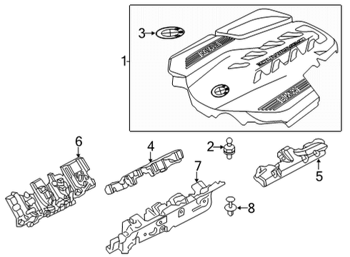 2022 BMW X6 M Engine Appearance Cover Diagram 3