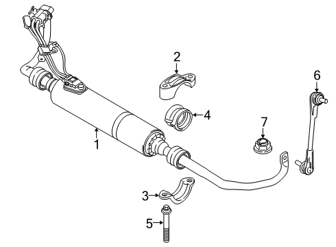 2022 BMW 740i Stabilizer Bar & Components - Front Diagram 1