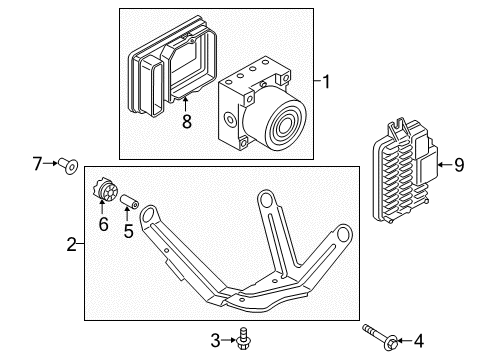 2021 BMW i3s ABS Components Diagram