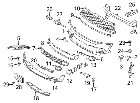 Panel, Bumper, Primed, Front Diagram for 51117268743