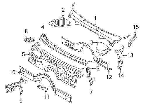 2023 BMW M850i xDrive Cowl Diagram