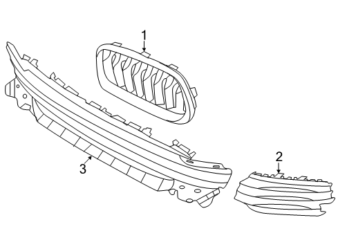 2023 BMW X2 Grille & Components Diagram 2