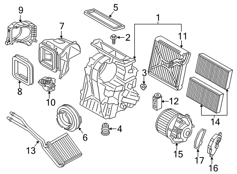 2021 BMW i3 Heater Core & Control Valve Diagram 1