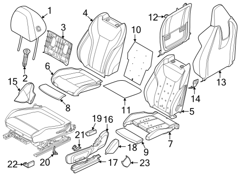 2023 BMW 430i xDrive Gran Coupe Passenger Seat Components Diagram 2