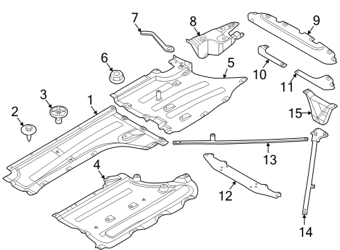 2023 BMW X3 M Under Cover & Splash Shields Diagram