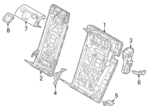 2024 BMW M440i Gran Coupe Rear Seat Components Diagram 2