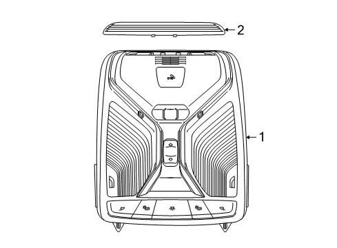 2023 BMW 530i Overhead Console Diagram