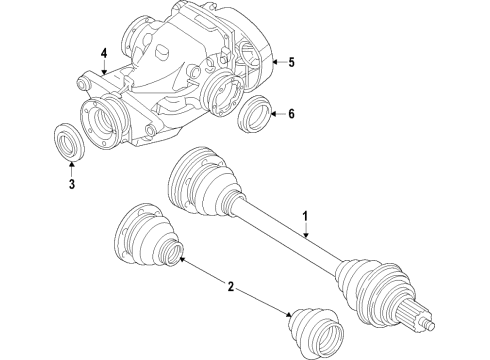 2023 BMW X3 M Rear Axle, Differential, Drive Axles, Propeller Shaft Diagram