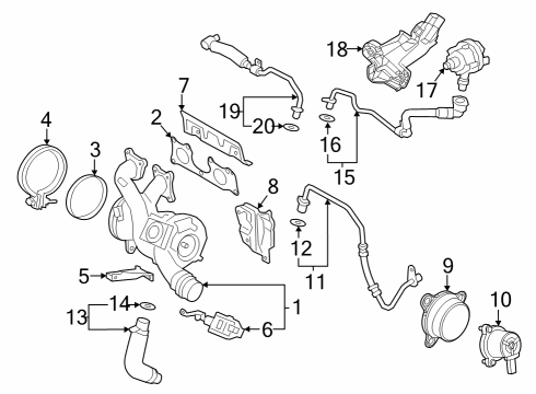 2023 BMW 740i Turbocharger & Components Diagram