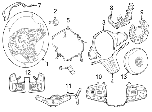 2022 BMW M3 M SPORTS STEERING WHEEL LEAT Diagram for 32309882680