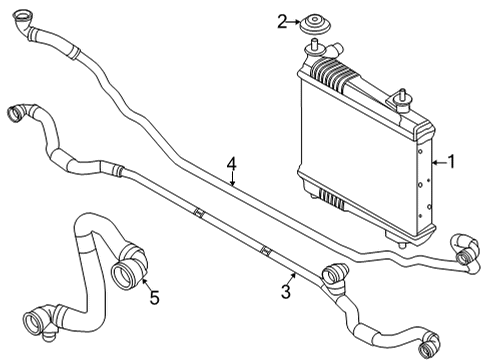 2024 BMW M440i Radiator & Components Diagram 1