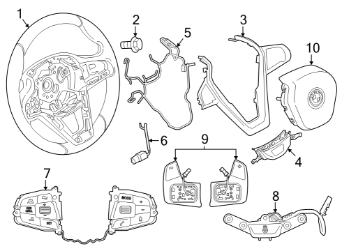 2024 BMW 330i xDrive Steering Wheel & Trim Diagram 2