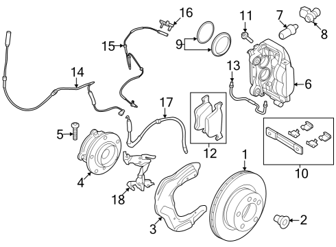 2023 BMW 430i Gran Coupe Brake Components Diagram 1