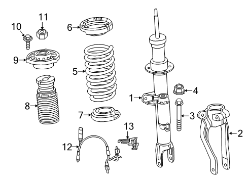 2021 BMW 530e Struts & Components - Front Diagram 3