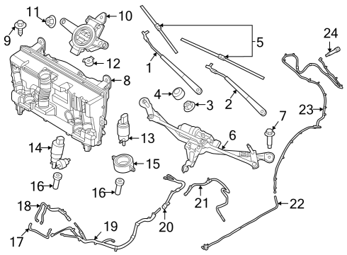 2022 BMW iX Wiper & Washer Components Diagram 2