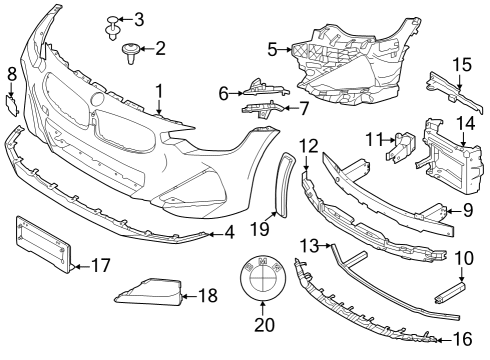 2023 BMW 230i TRIM COVER, BUMPER, PRIMED Diagram for 51115A2FC39