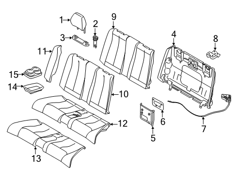 2021 BMW M240i xDrive Rear Seat Components Diagram 2