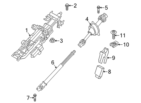 2022 BMW X6 Steering Column & Wheel, Steering Gear & Linkage Diagram 8