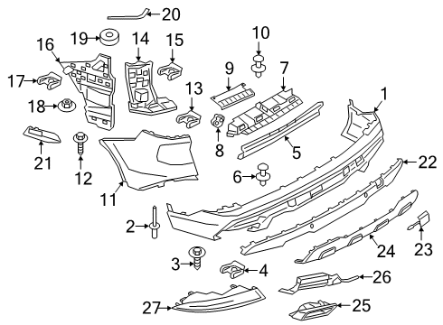 2024 BMW X5 M BUMPER BRACKET INNER LEFT Diagram for 51125A199D1