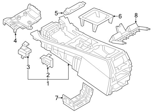 2022 BMW X6 M Console Diagram 1