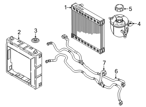 2021 BMW 740i xDrive Radiator & Components Diagram 1