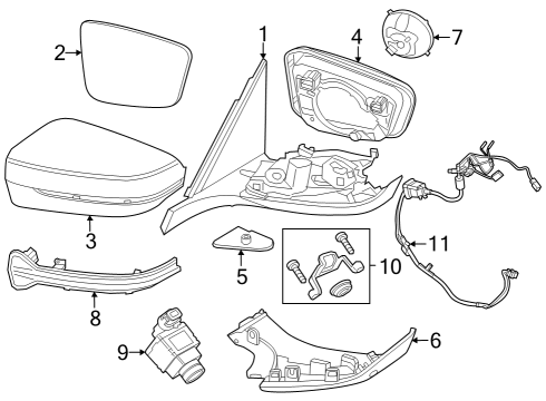 2024 BMW 750e xDrive Outside Mirrors Diagram