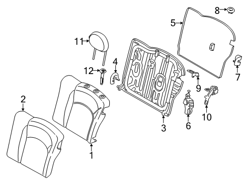 FOLDING HEAD RESTR., LEATHER Diagram for 52207939729