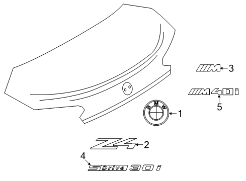 2022 BMW Z4 Exterior Trim - Trunk Diagram