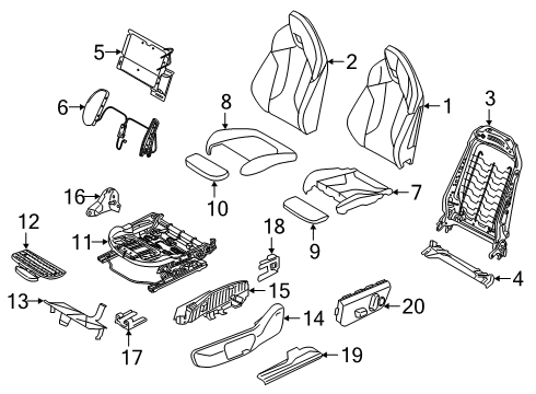 2021 BMW X2 Power Seats Diagram 1