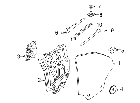 2023 BMW M8 Coupe & Convertible Glass & Hardware - Quarter Panel Diagram 1