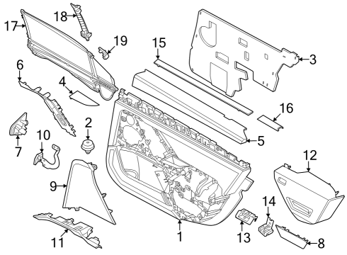 2023 BMW 740i Interior Trim - Rear Door Diagram 1