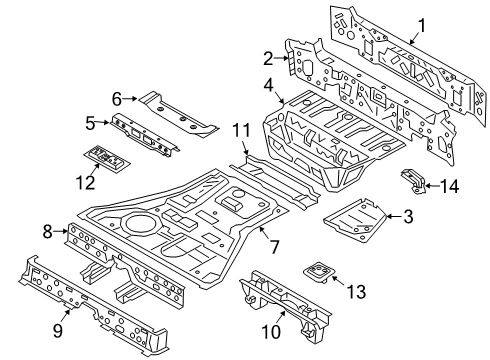 2021 BMW X7 Rear Body & Floor Diagram