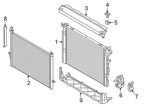 2021 BMW 530e Radiator & Components Diagram