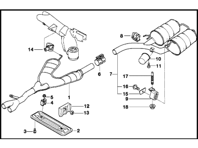 1999 BMW 528i Exhaust Hanger - 18301436513