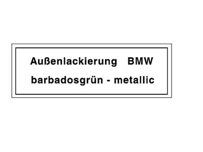 BMW 71212124911 Information Plate