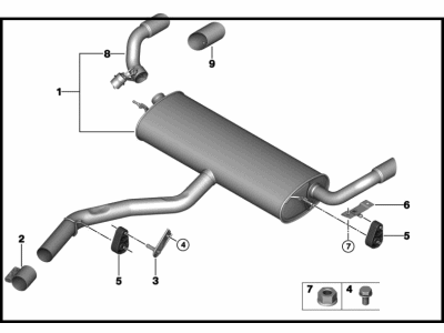 BMW 18302455251 Installation Kit For Rear Silencer