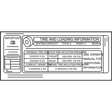 BMW 71247915460 LABEL "TIRE PRESSURE"